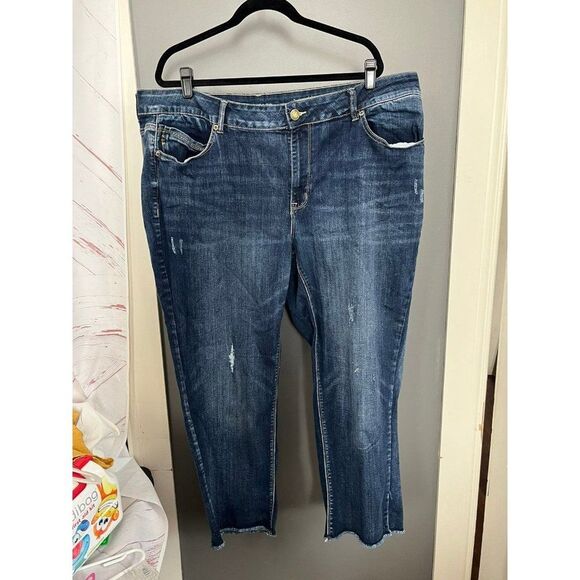 Maurices size 24 wide plus distressed hem jeans - Picture 1 of 5
